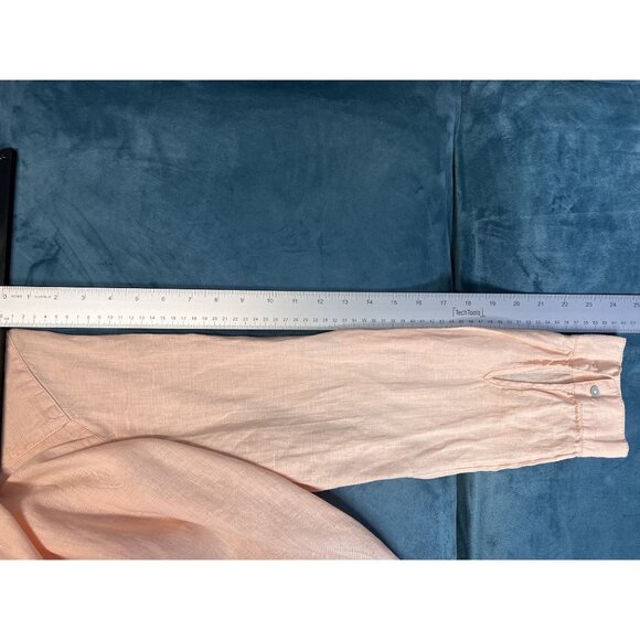 SIGRID OLSEN LINEN Button-Down Long Sleeve Tunic Shirt Womens L Peach CASUAL - Picture 5 of 10